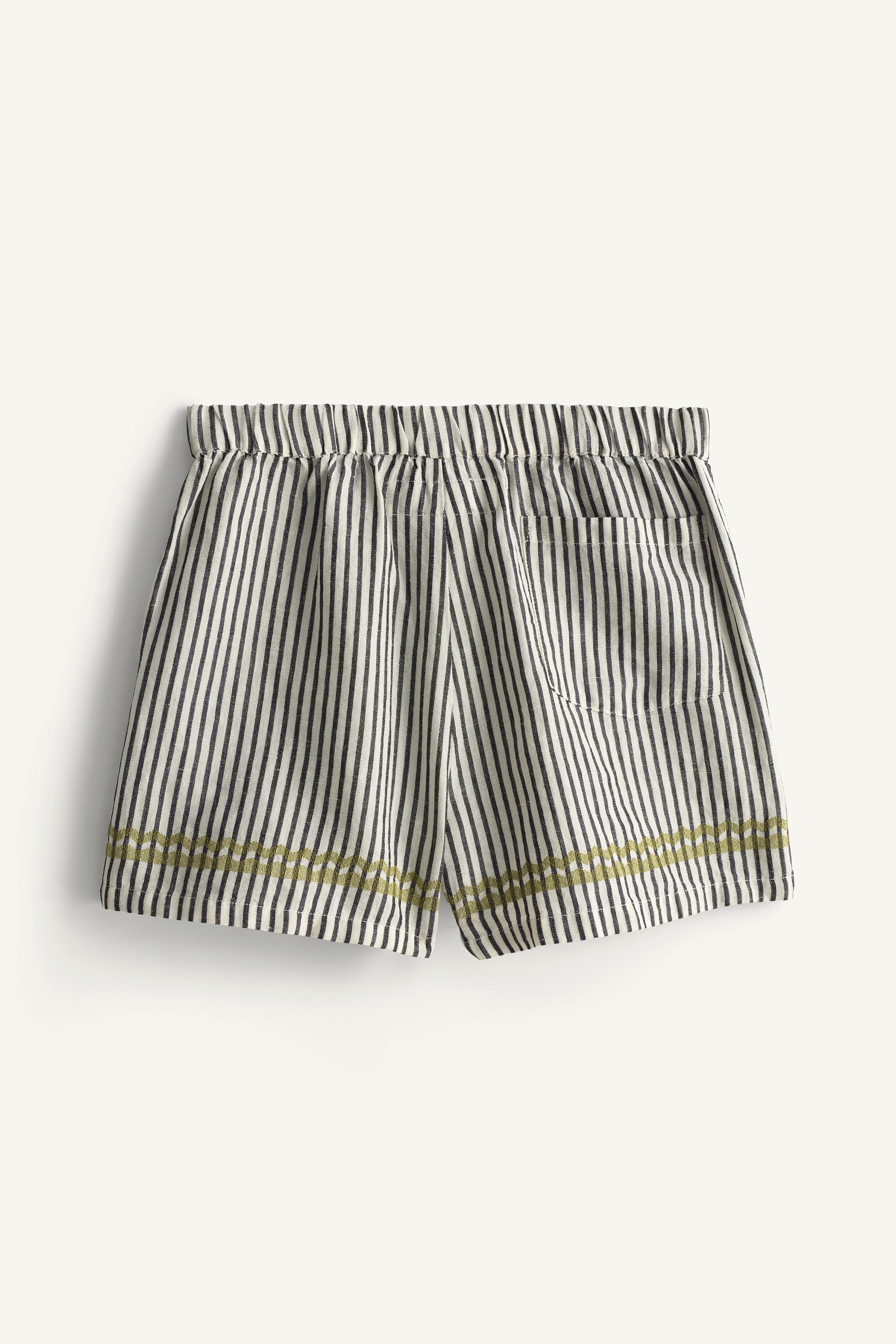 SHORT À RAYURES BRODERIES CONTRASTANTES LIMITED EDITION